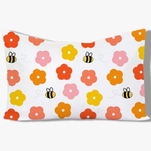 Little Sleepy Head “Bee Happy” Toddler Pillow Floral Bee - Picture 1 of 4